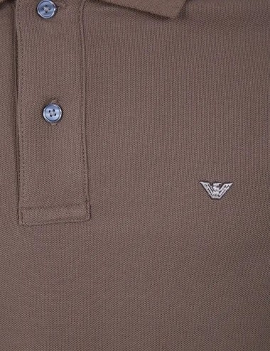 Polo slim fit in piquet cacao