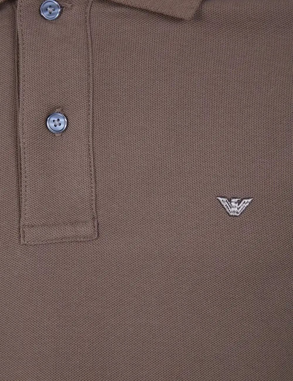 Polo slim fit in piquet cacao