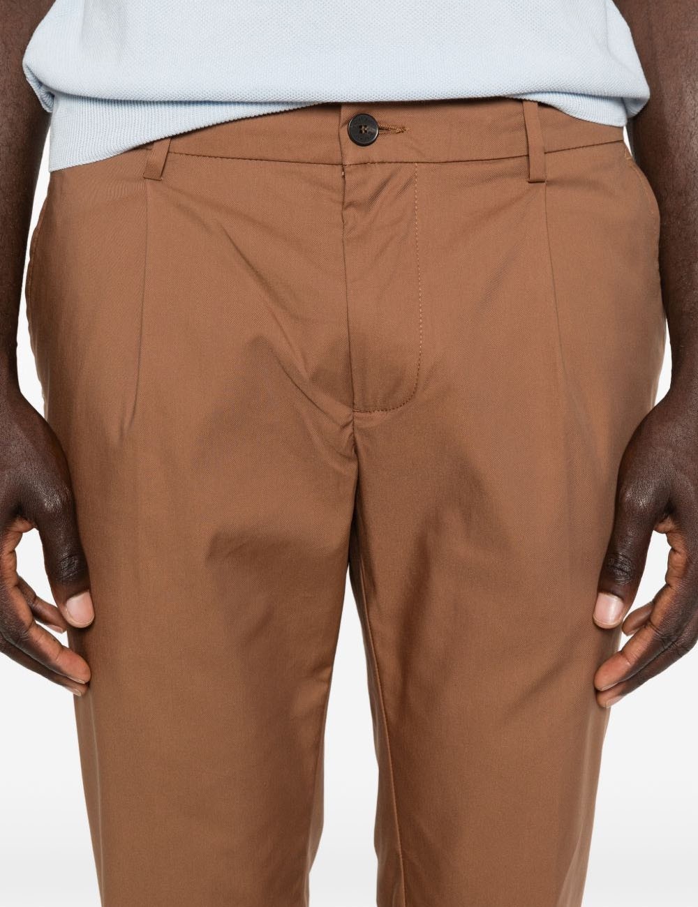 Pantalone in cotone tabacco