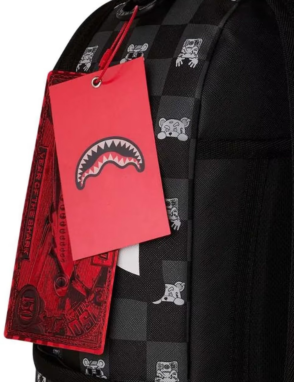 GRAY PEEKING CHARACTER CHECK DLXSV BACKPACK