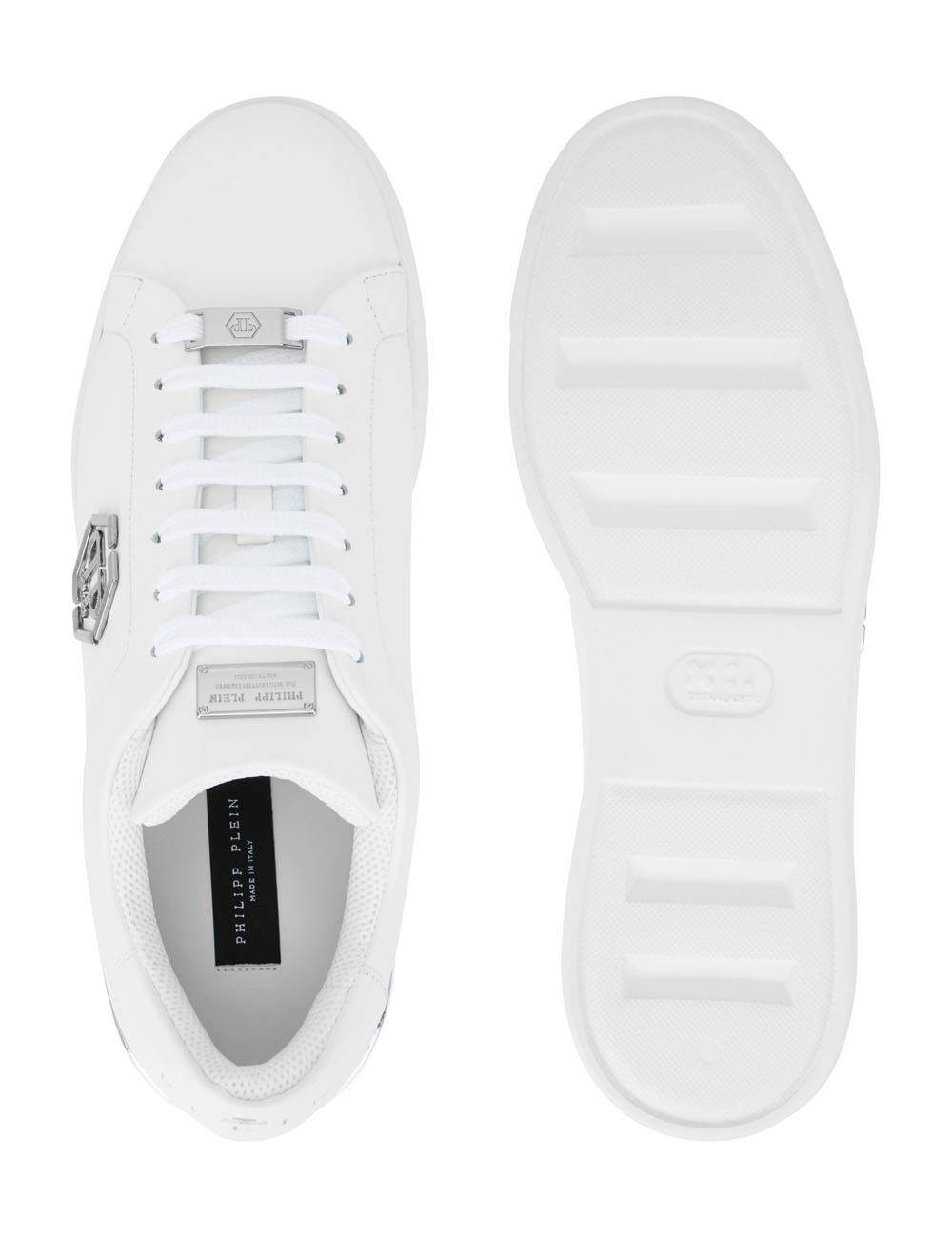 Leather Lo-Top Sneaker Hexagon white