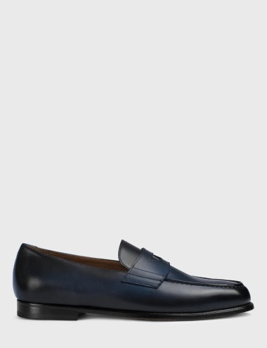 Mocassino Mario 50 in pelle blu