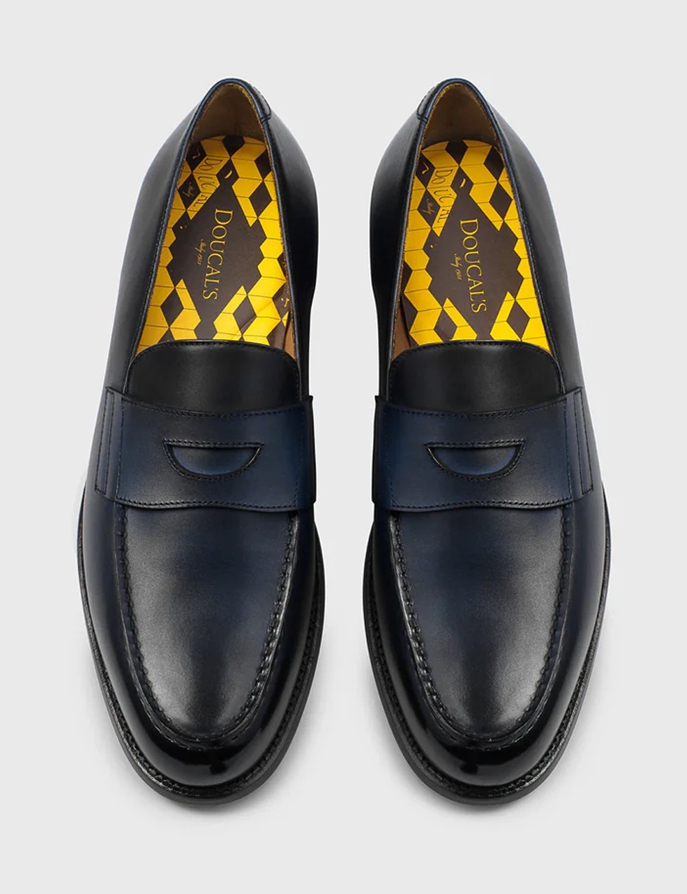 Mocassino Mario 50 in pelle blu