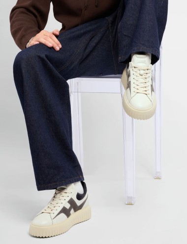 Sneakers H-Stripes Avorio Grigio Blu