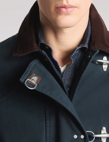 4 Ganci in gabardine di cotone blu