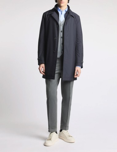 Morning Coat in technical poplin blue
