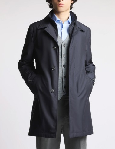 Morning Coat in technical poplin blue