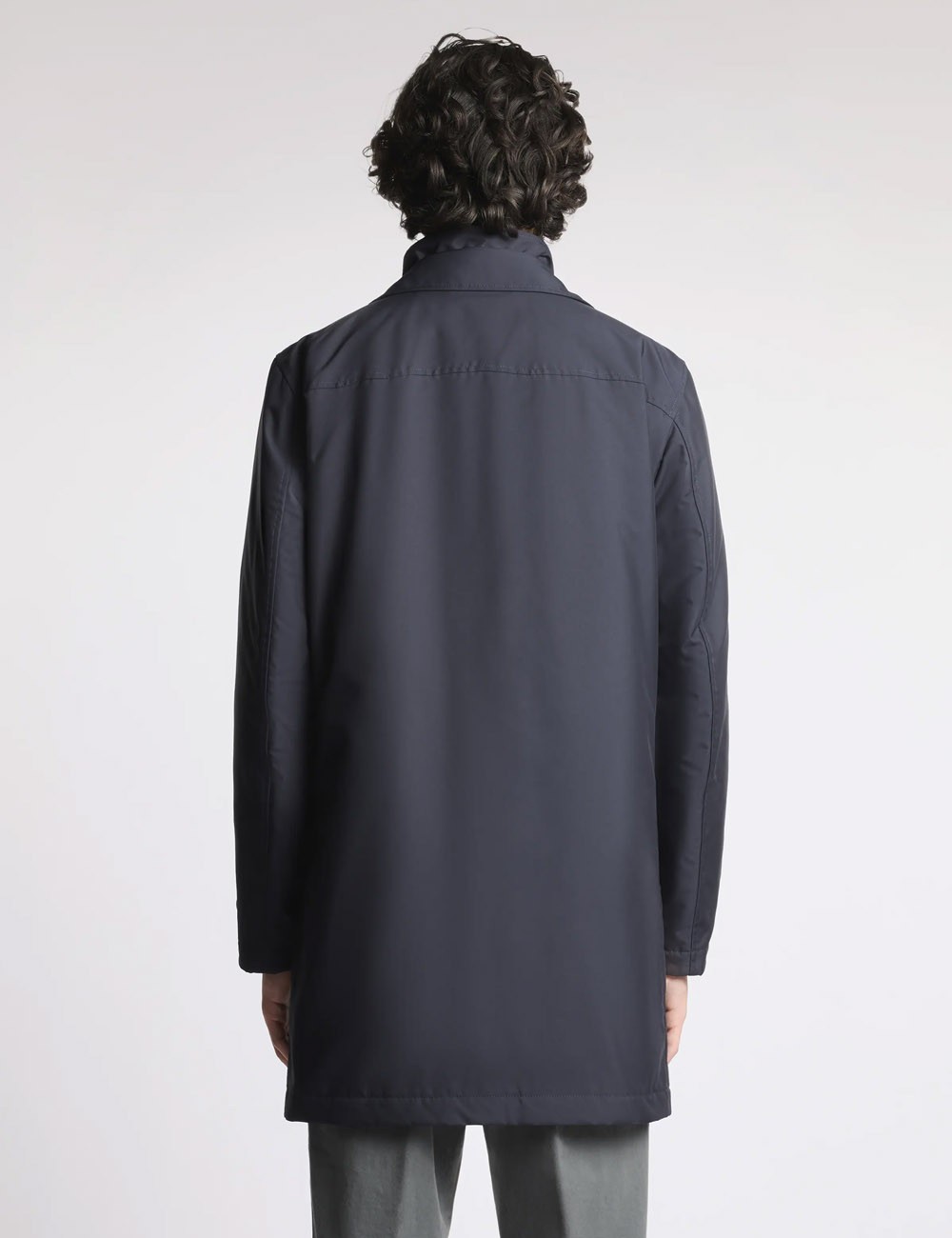 Morning Coat in popeline tecnico blu