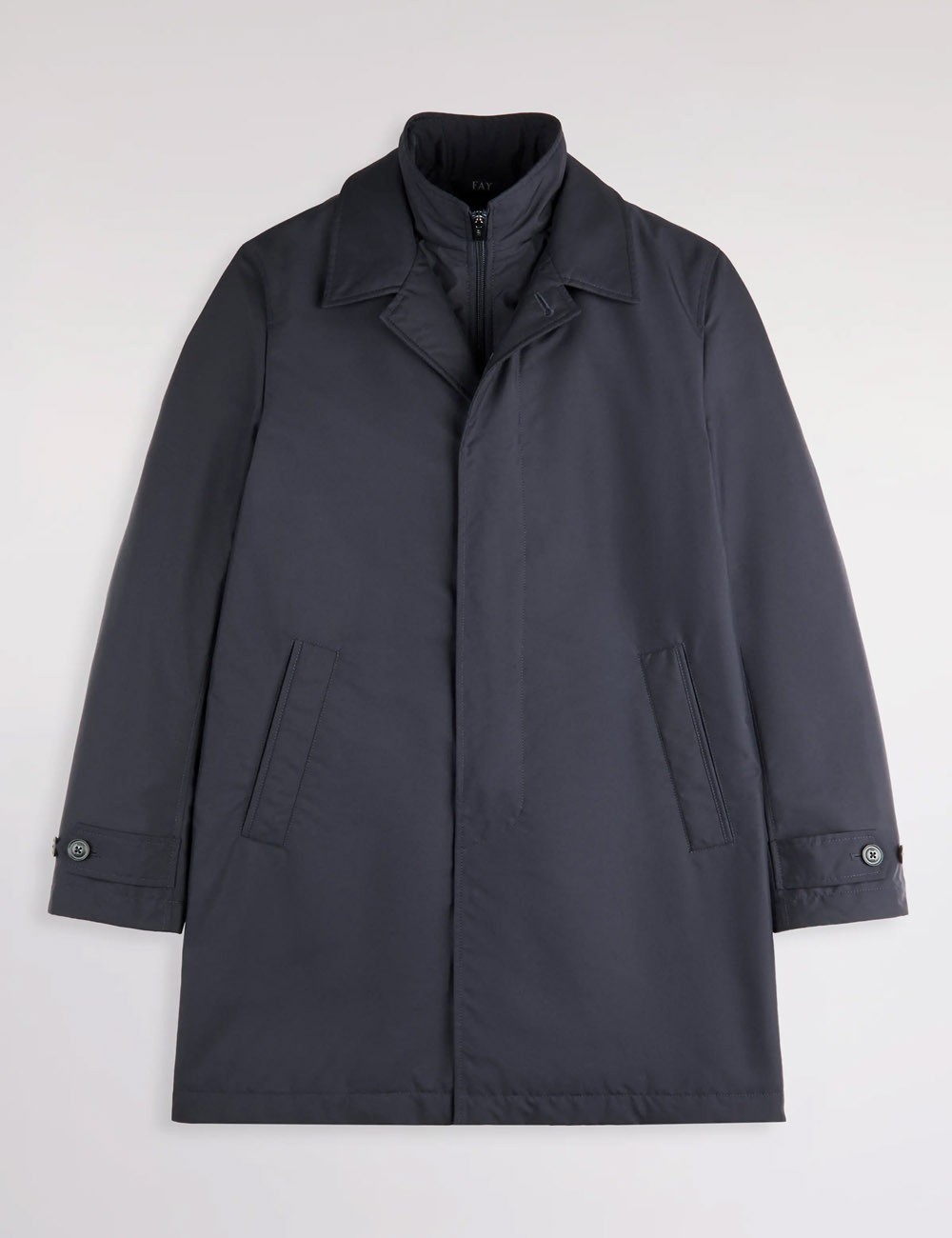 Morning Coat in popeline tecnico blu