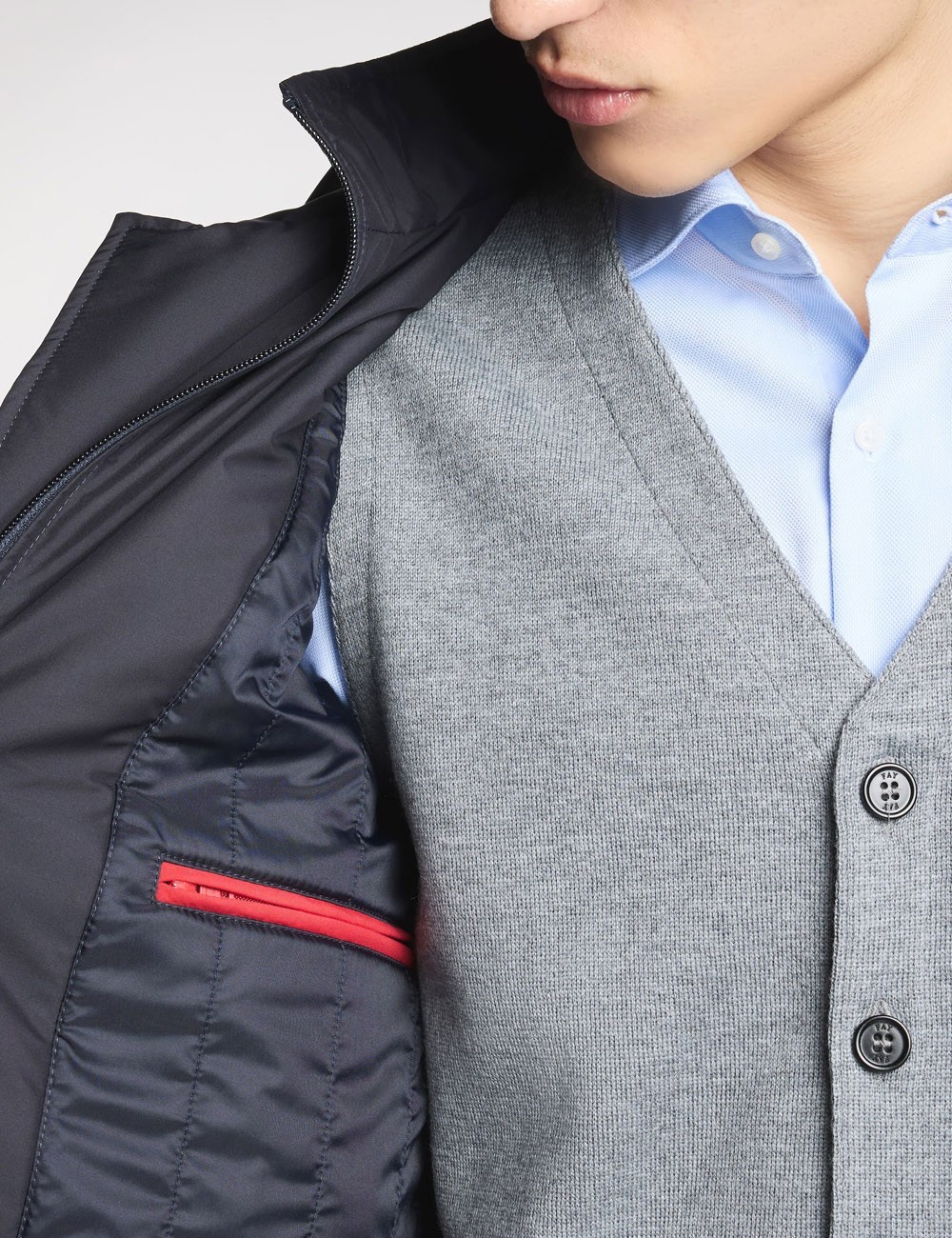 Morning Coat in technical poplin blue