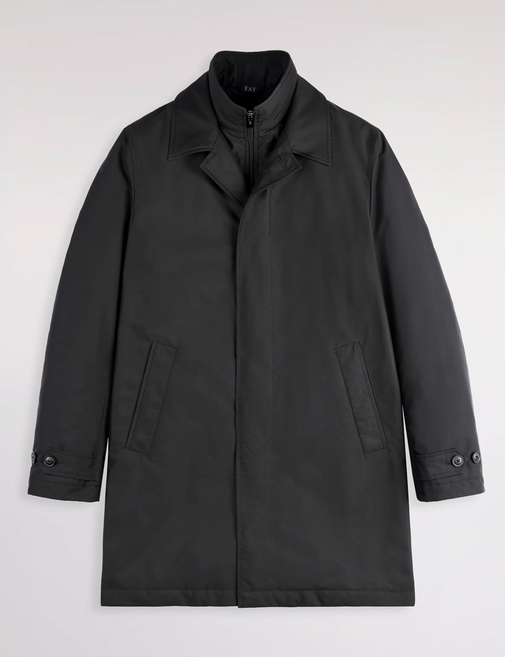Morning Coat in technical poplin black