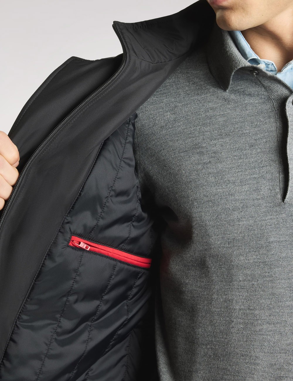 Morning Coat in popeline tecnico nero