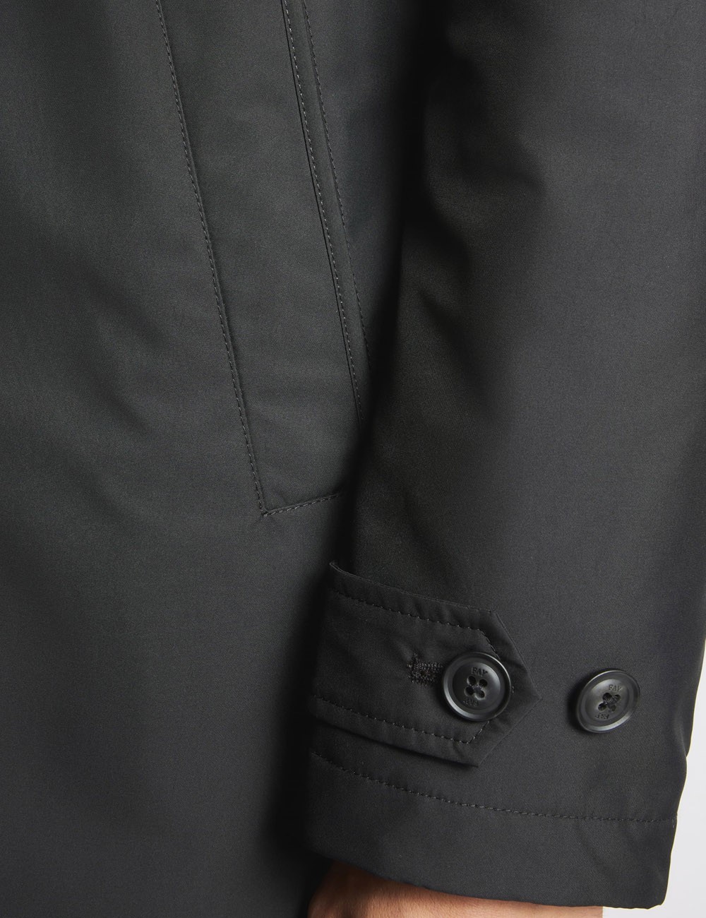 Morning Coat in popeline tecnico nero