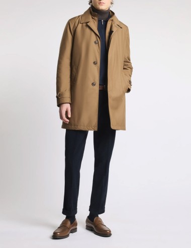 Morning Coat in technical poplin brown
