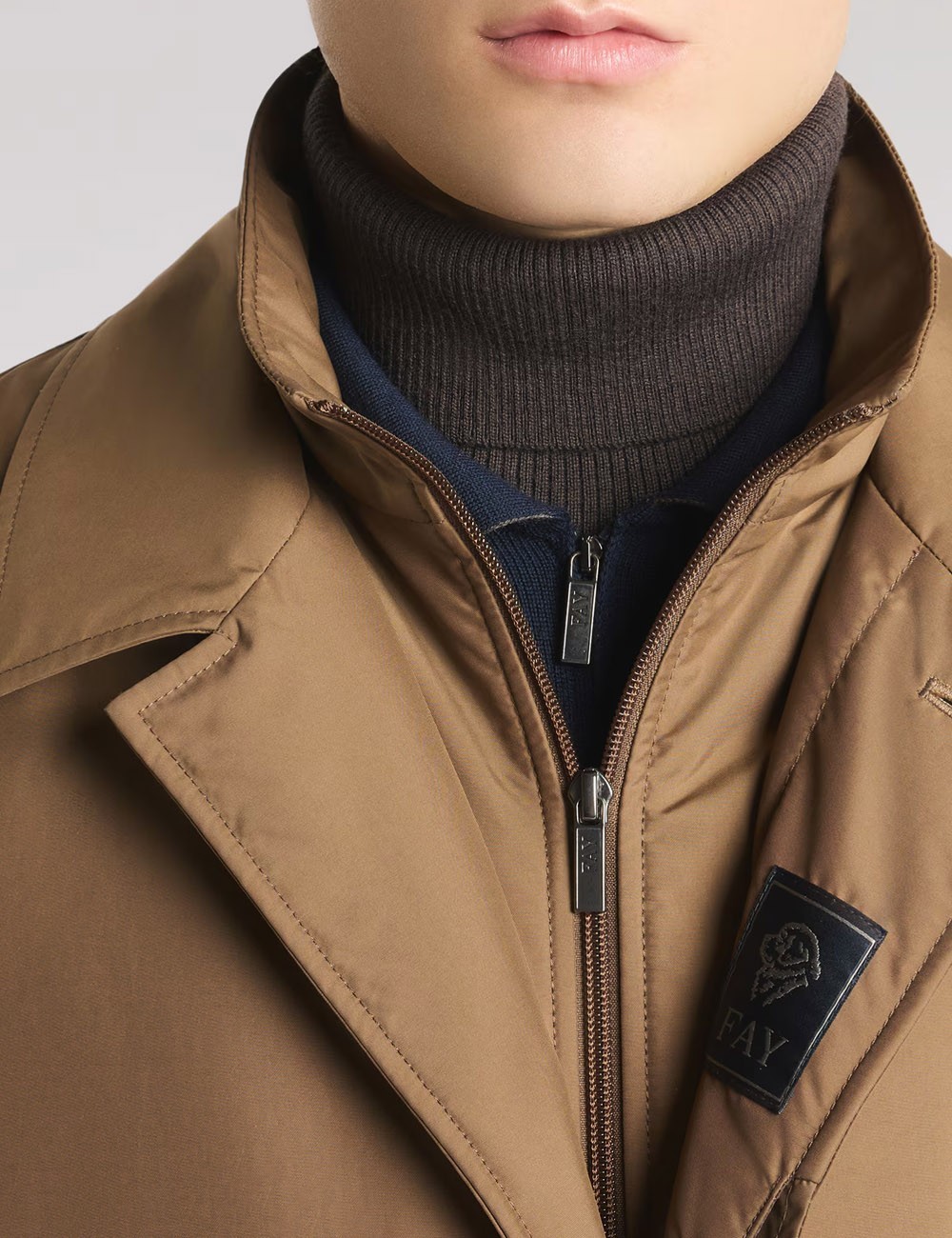 Morning Coat in technical poplin brown