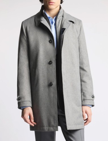 Morning Coat in mélange technical twill grey