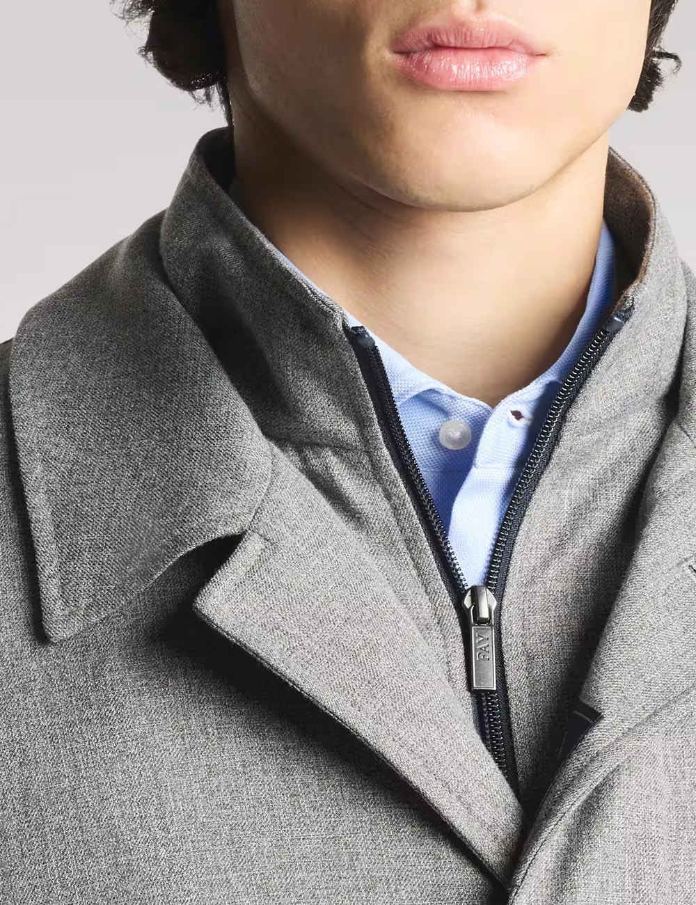 Morning Coat in saia tecnica mélange grigio